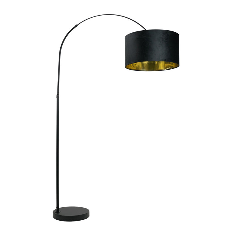 Aidann 180cm Matte Traditional Floor Lamp, Black/Metallic Gold, No