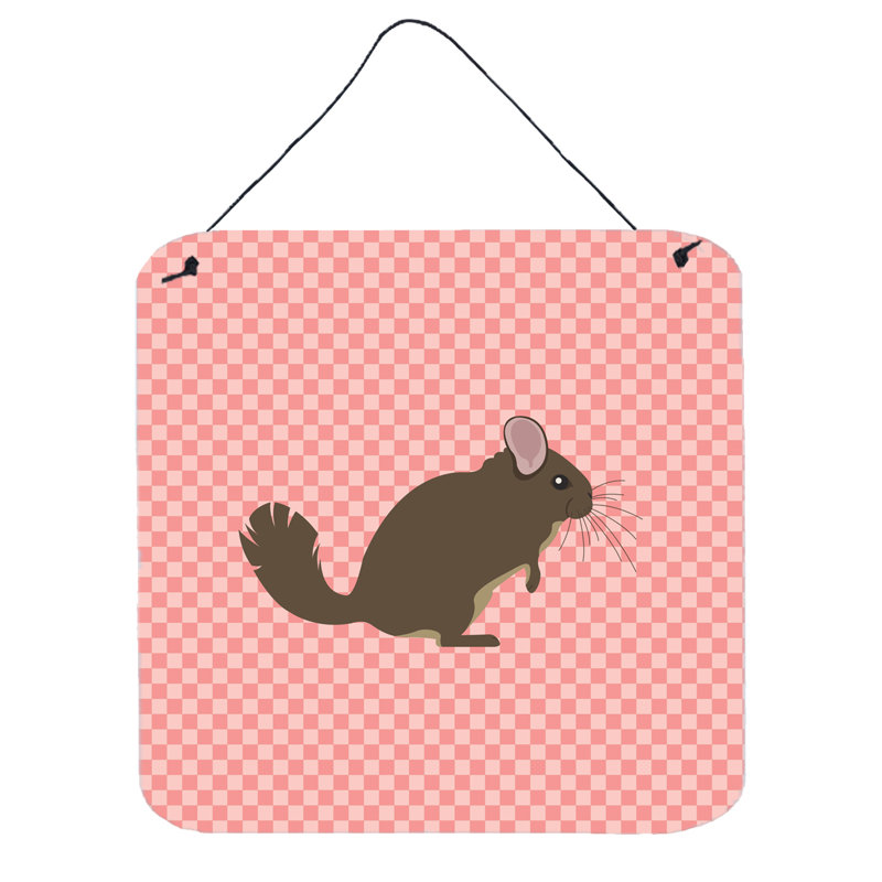 Décoration murale chinchilla check, Rose