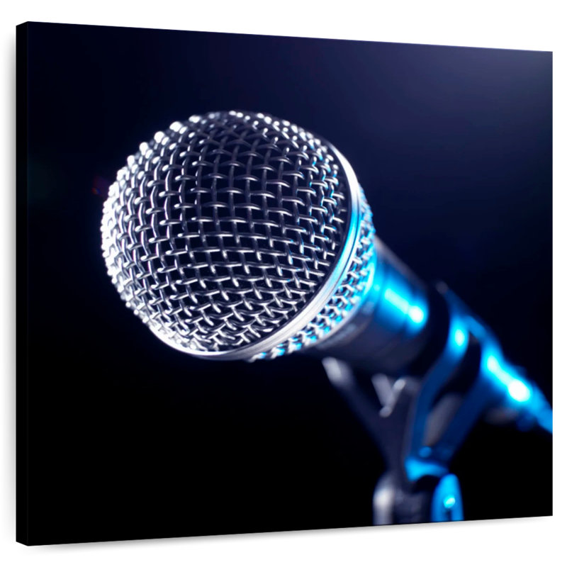 Abarca Microphone On A Stand, 10" H x 10" W