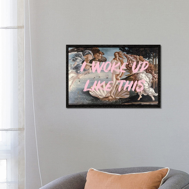 Venus - Print on Canvas, Black Framed, 45.72cm H x 66.04cm W x 3.81cm D