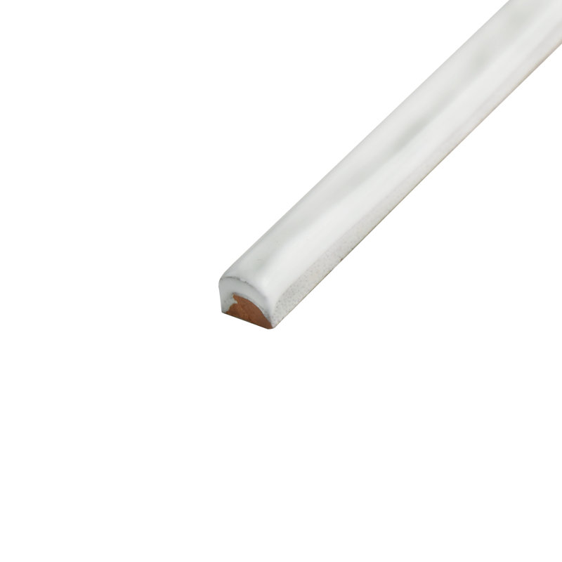 Rugoso 3/8"x7-7/8" Ceramic Quarter Round Wall Tile Trim in Smooth