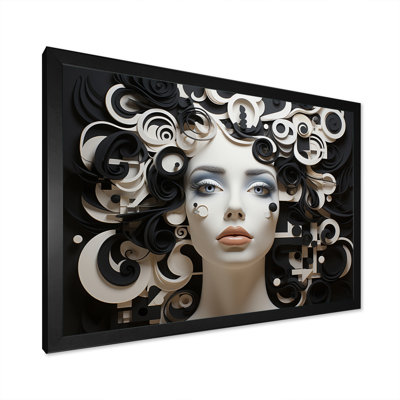 " Black White Opt Art Transcendent Portrait "