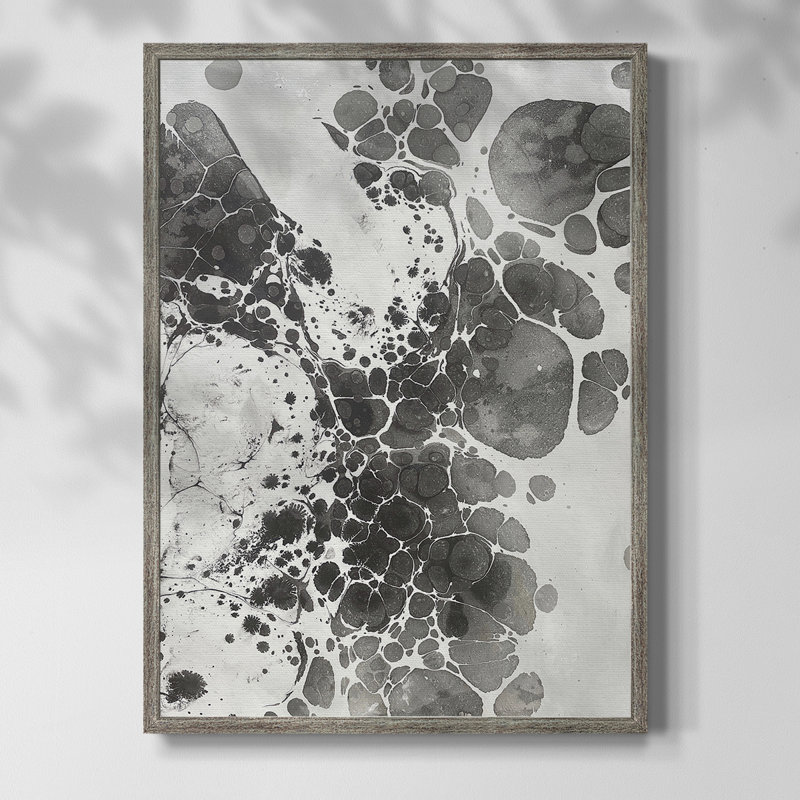 Marbling III Framed Print - Solid Wood, 21" H x 17" W