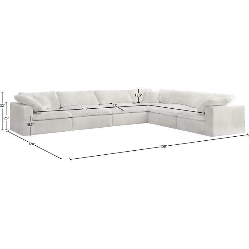 Canapé modulaire Cozy, Velours crème