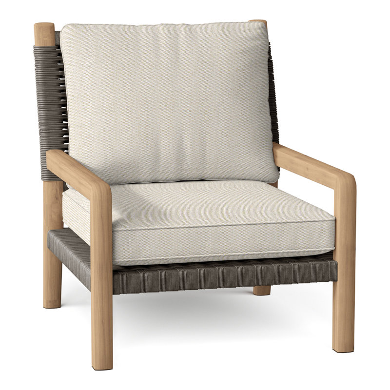 Hudson Outdoor Lounge Chair, Hudson Charcoal Lace, Canvas Rain