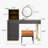 47.24" Modern Makeup Vanity set With Power Outlet Includes Makeup Stool & LED Lighted Mirror