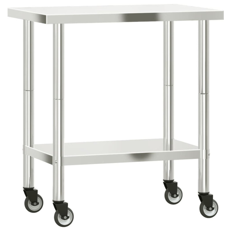 Tables de travail en acier inoxydable H 33,5 po VidaXL, H 33,5 po x L 32,5 po x l 21,7 po