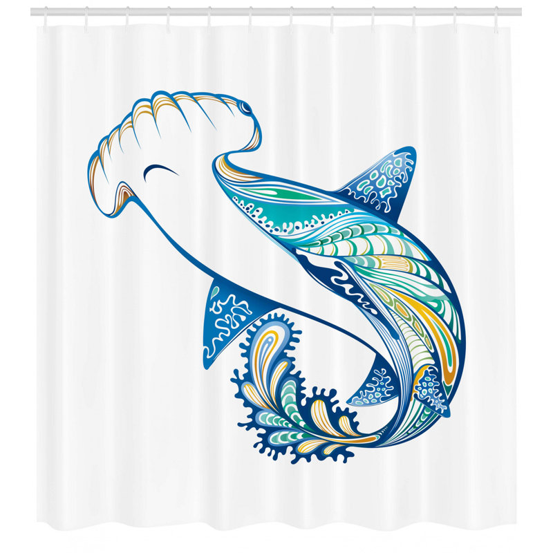 Shower Curtain with Hooks Included, 75" H x 69" W