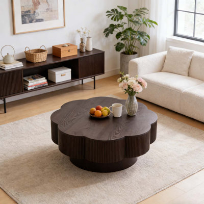 Modern Flower Shaped Coffee Table with Storage