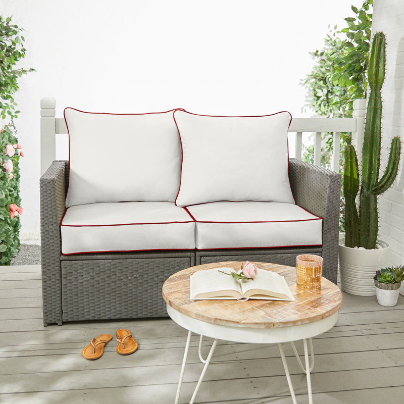 Ensemble de coussin et coussin d'extérieur Sunbrella, Sunbrella - Toile naturelle, L 23,5 po x P 23 po x H 5 po