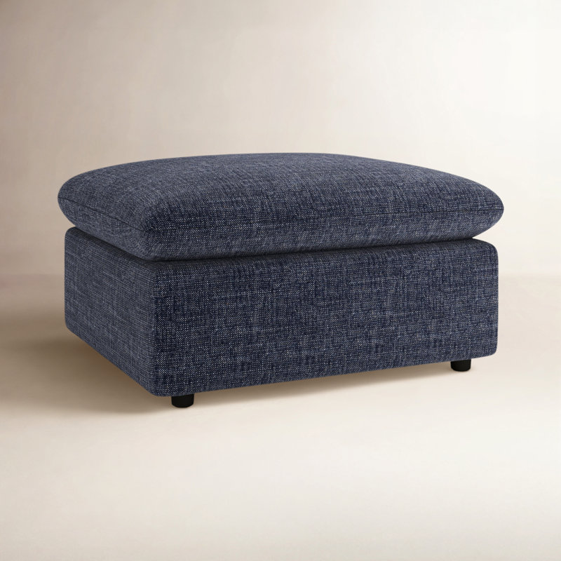 Kallie 38" Ottoman, Nomad Indigo Performance Chenille