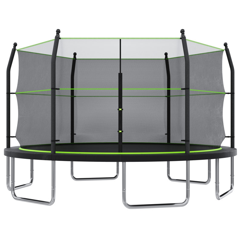 Trampoline de 14 pi avec échelle et filet d'enclos pour enfants et adultes, trampoline d'extérieur robuste de 14 pi pour la cour