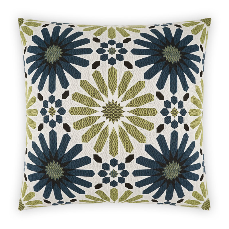 Pasha Indoor/Outdoor Pillow Cover & Insert, Square 22", Blue