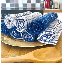 100% Cotton Terry Jumbo Multi Tea Towel Kitchen Dish Check Extra Large 50 x  70cm