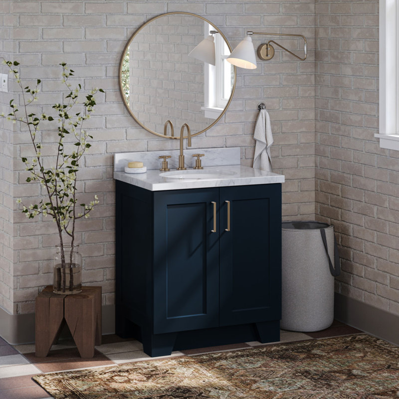 Base de meuble-lavabo simple 30 po Sawyer, Bleu minuit