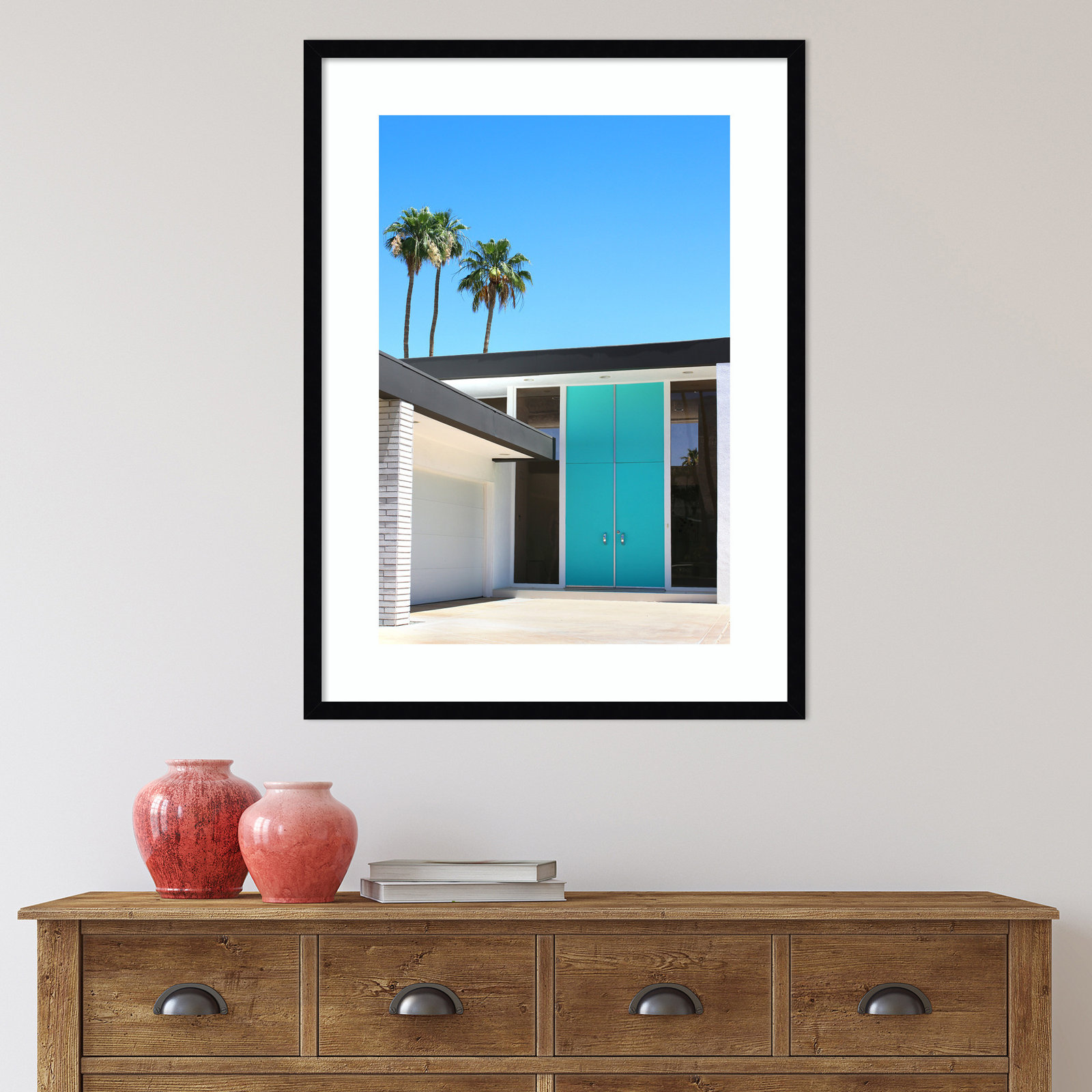Palm Springs King by Rachel Dowd, Noir Black Framed, 40.38" H x 29.38" W x 0.875" D