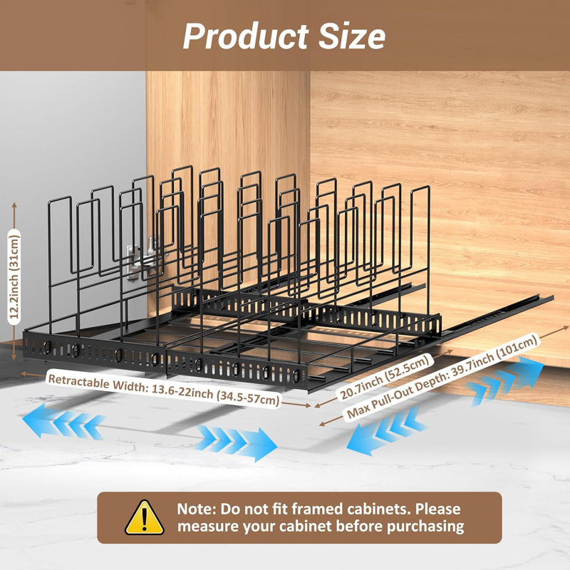 Pull Out Large Baking Tray and Cookie Sheet Organizer