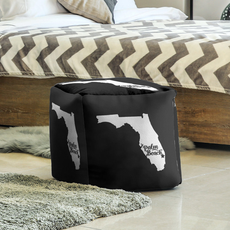 Repose-pieds à cubes palm beach floride, Noir