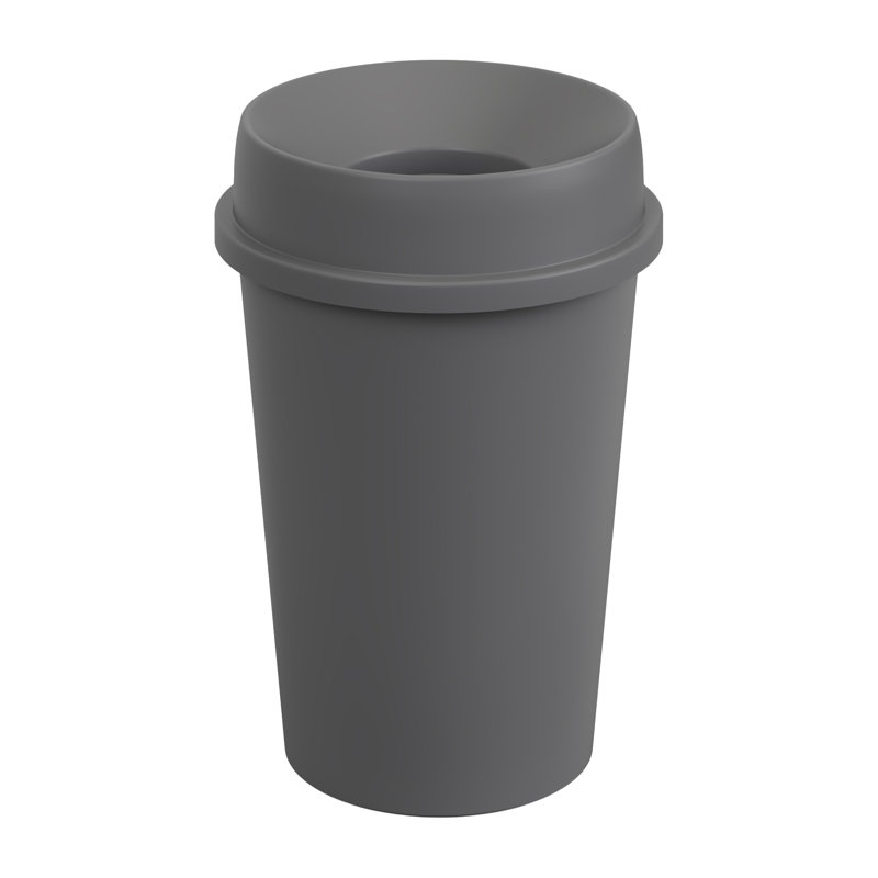 Poubelle commerciale en plastique 11 gallons avec couvercle à entonnoir, 11 Gallon