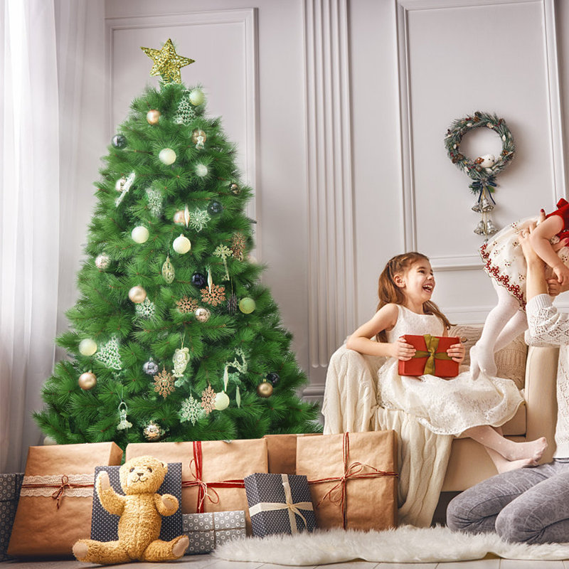 Green Cashmere Christmas Tree, 180cm H x 112cm W x 112cm D