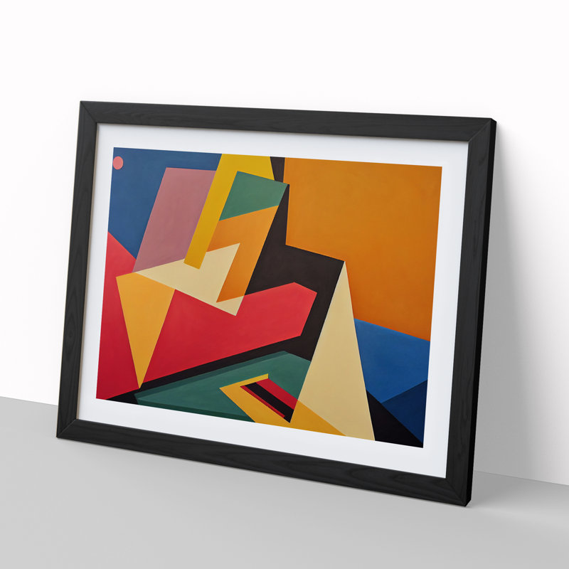 Art Suprematism Vol.6 Abstract - Single Picture Frame Print, Black, 46cm H x 64cm W