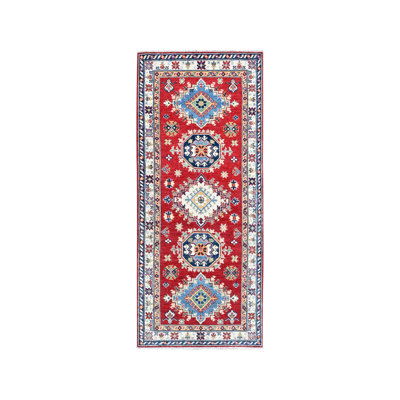 Tapis de couloir oriental rouge en laine nouée à la main 2 pi 9 po x 6 pi 7 po - MOA102447