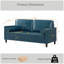 Canapé en cuir de style classique, similicuir respirant avec coussin de siège capitonné, pieds en bois massif pour le salon, bleu marine-1616027209
