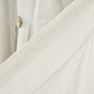 Button Solid Color Cotton Blend Tailored Window Valance