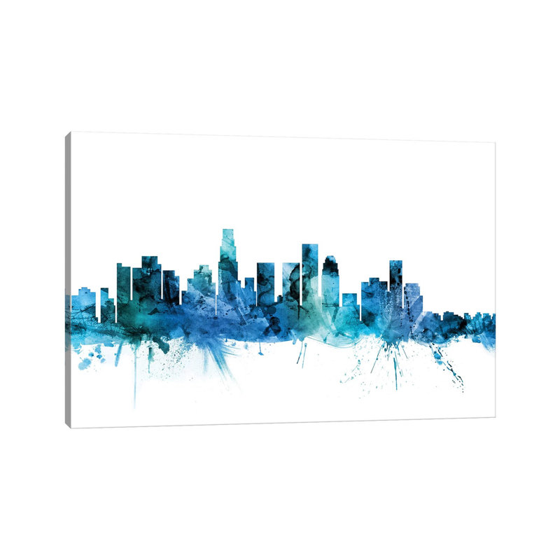 Los Angeles, California Skyline by Michael Tompsett - Wrapped Canvas Gallery-Wrapped Canvas Giclée, 20.32 cm H x 30.48 cm W