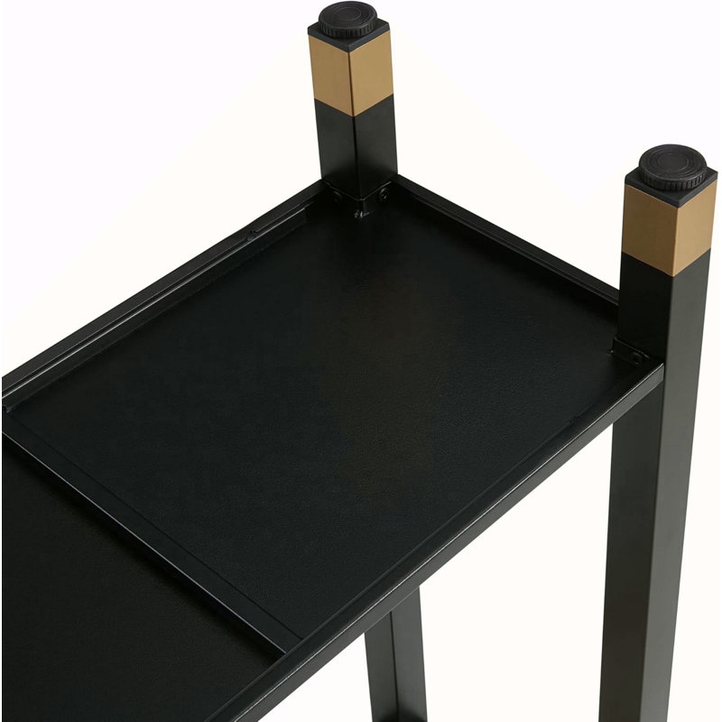 Table d'entrée en verre, Noir / or