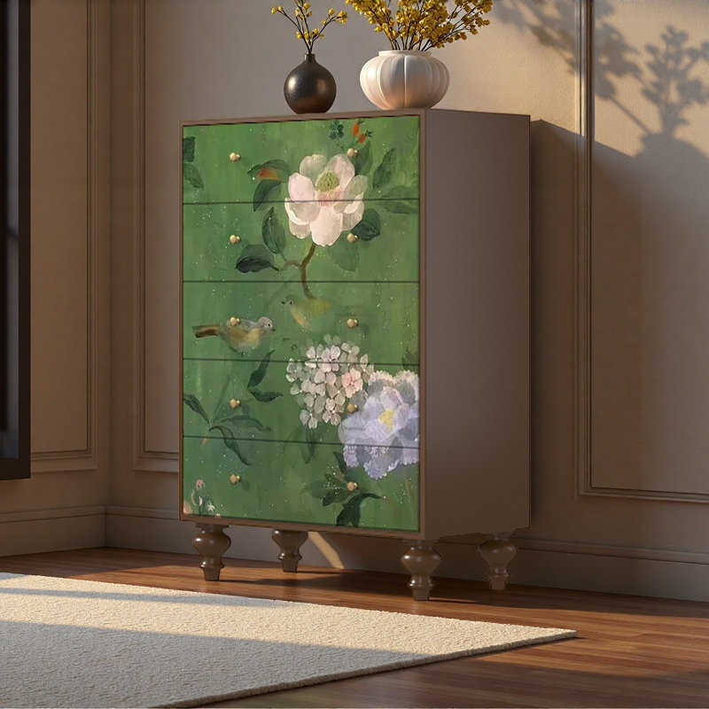 Commode à tiroirs Vintage Green, Noyer