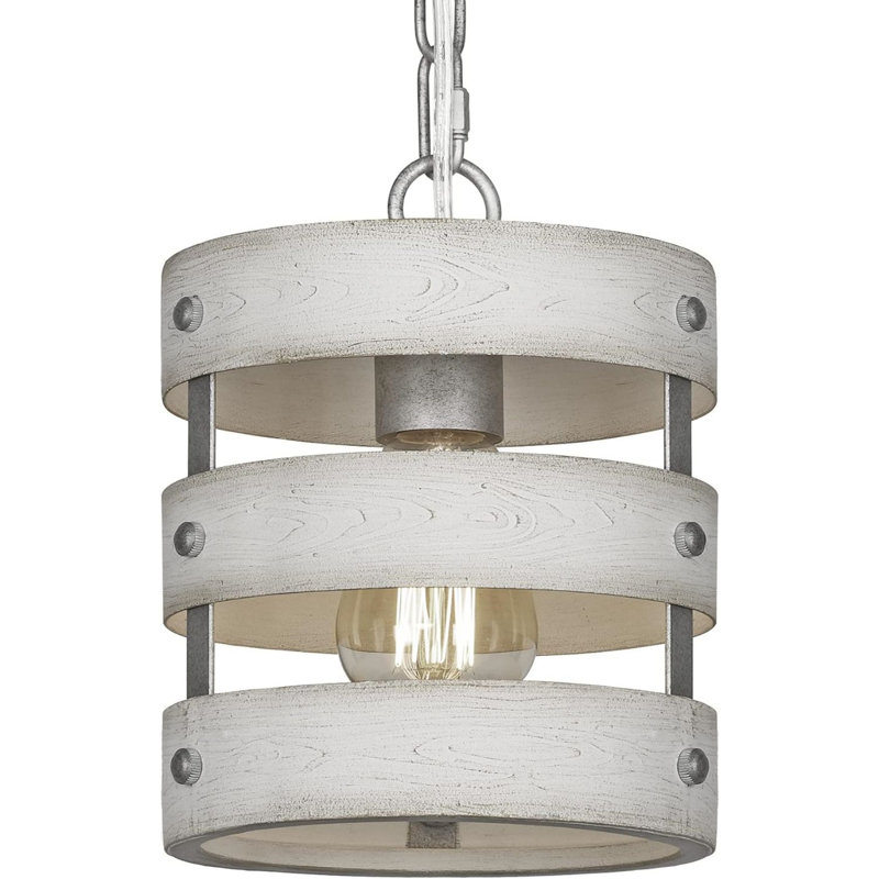 Luminaire suspendu en forme de lanterne argentée 1 lumière Englas