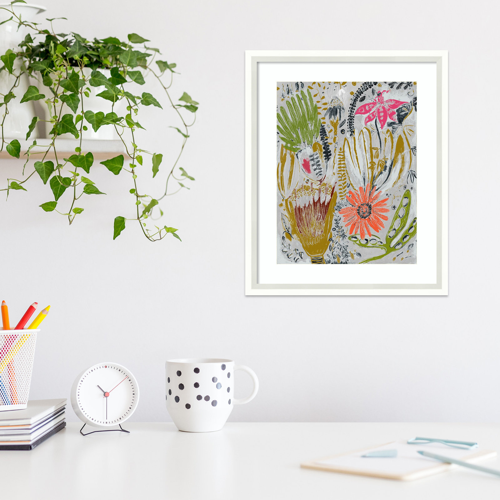 Tropical Blooms by Maya Woods, White, 14" W x 17" H