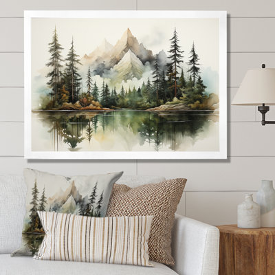 Watercolor Mountain Dreamscape - Art mural montagnes