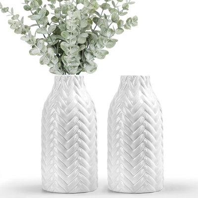 Ensemble de vases à fleurs modernes modernes en céramique blanche de 2, 8 po de hauteur Boho