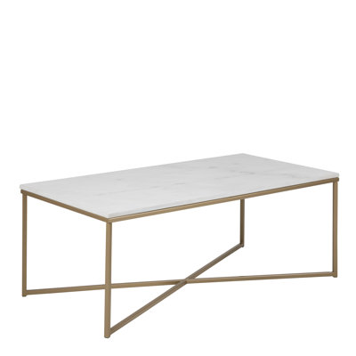 Coffee Table with White Marble Top