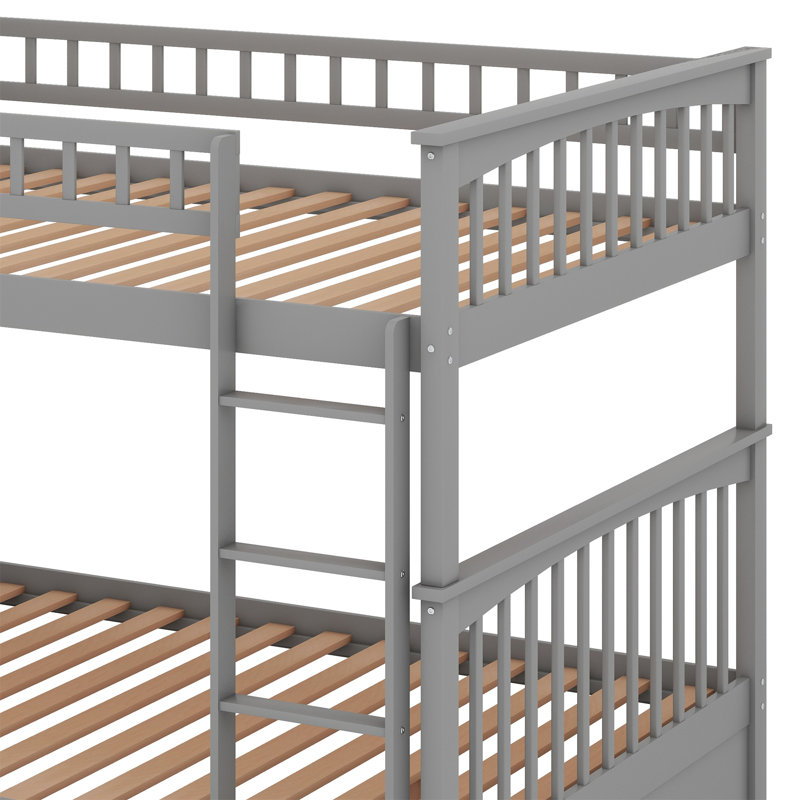 Bunk Bed With Drawers, Convertible Beds, Gray