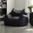 Minimalist black leather bean bag sofa