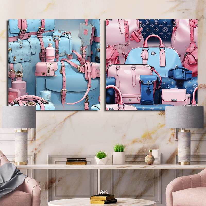 Marc - Ensemble de 2 collages carrés abstraits, Toile tendue, H 16 po x l 33 po