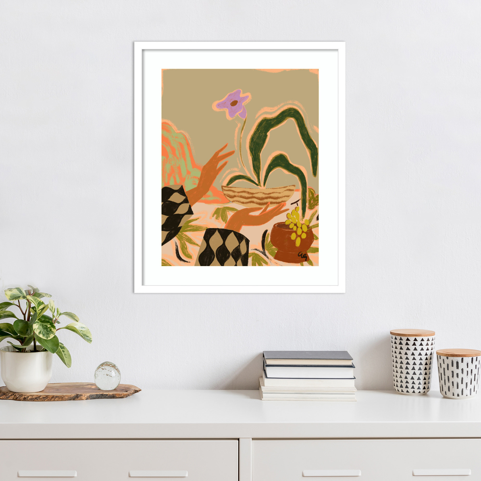 The Power Of One by Arty Guava Wood Framed Wall Art Print, White , 25" H x 21" W