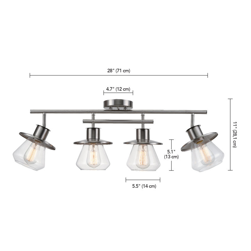 Raziya 28'' 4 -Light Fixed Track Track Kit with Dimmable and Adjustable Head