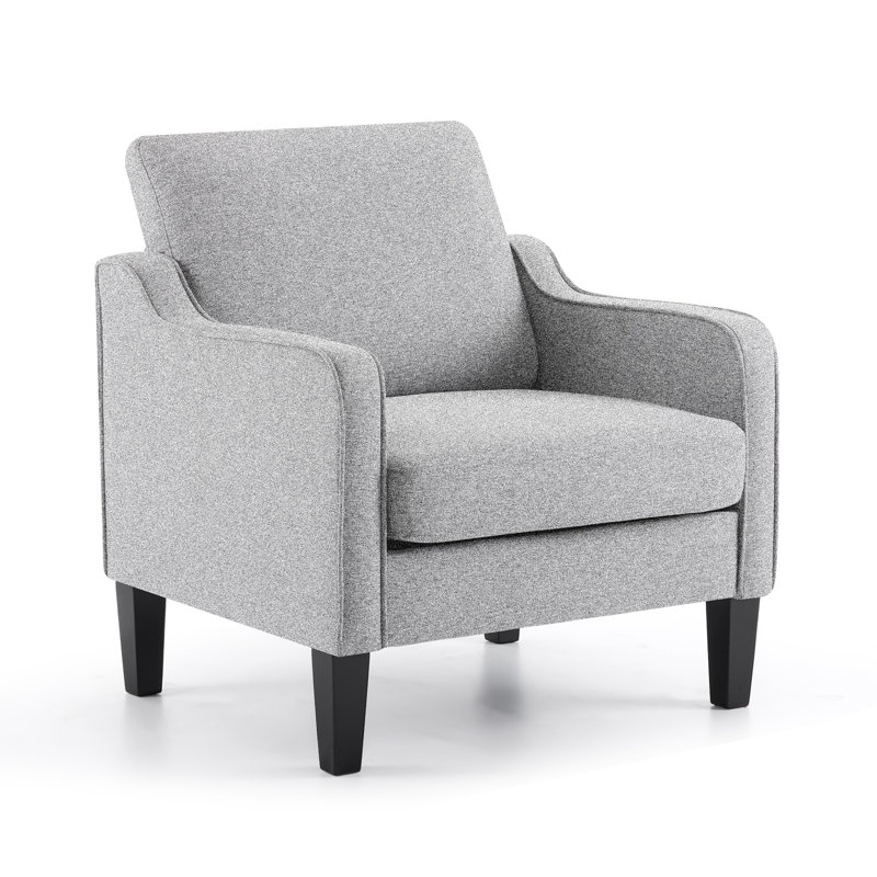 Fauteuil de 29,9 po de largeur Amaryia, Mélange de lin gris clair