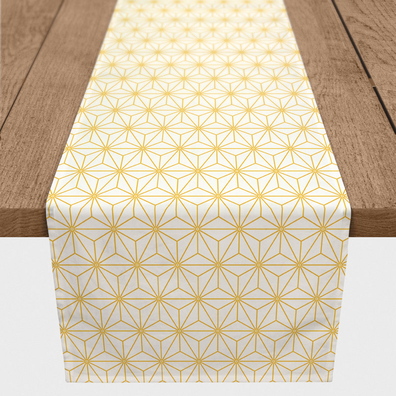 Chemin de table Hovig Geo, 72 po x 16 po, Jaune, Géométrique 2