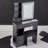 Compact 29.2-Inch Left Drawer Vanity Table Set with Tri-Color LED Mirror, Cushioned Stool, and High Storage Capacity for Small Spaces-494990379