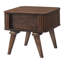 Table de bout de salon en noyer avec porte tambour et tablette de rangement pratique à l'intérieur