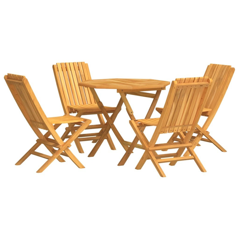 Baillons 4 - Person Teak Solid Wood Patio Dining Set Octagonal Table
