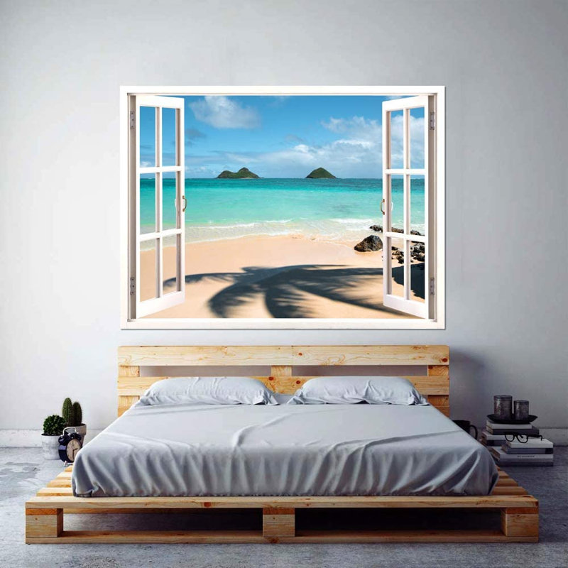 Adhésif mural Palm Shadow on the Beach, L 32 po x l 24 po