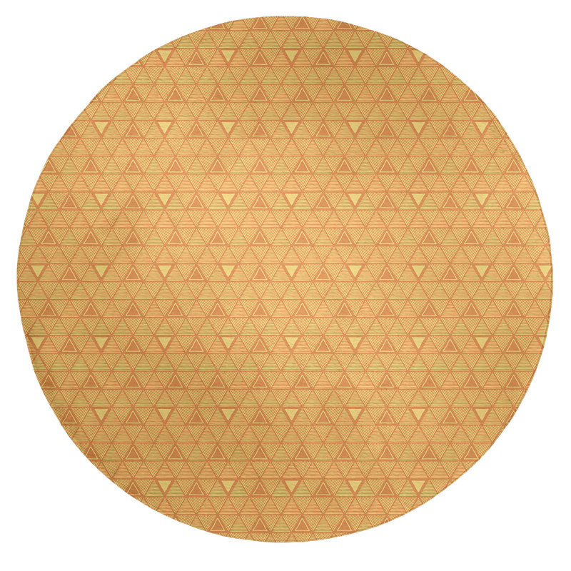 Tapis de zone ivoire/saumon léger à main, Rond 5 pi