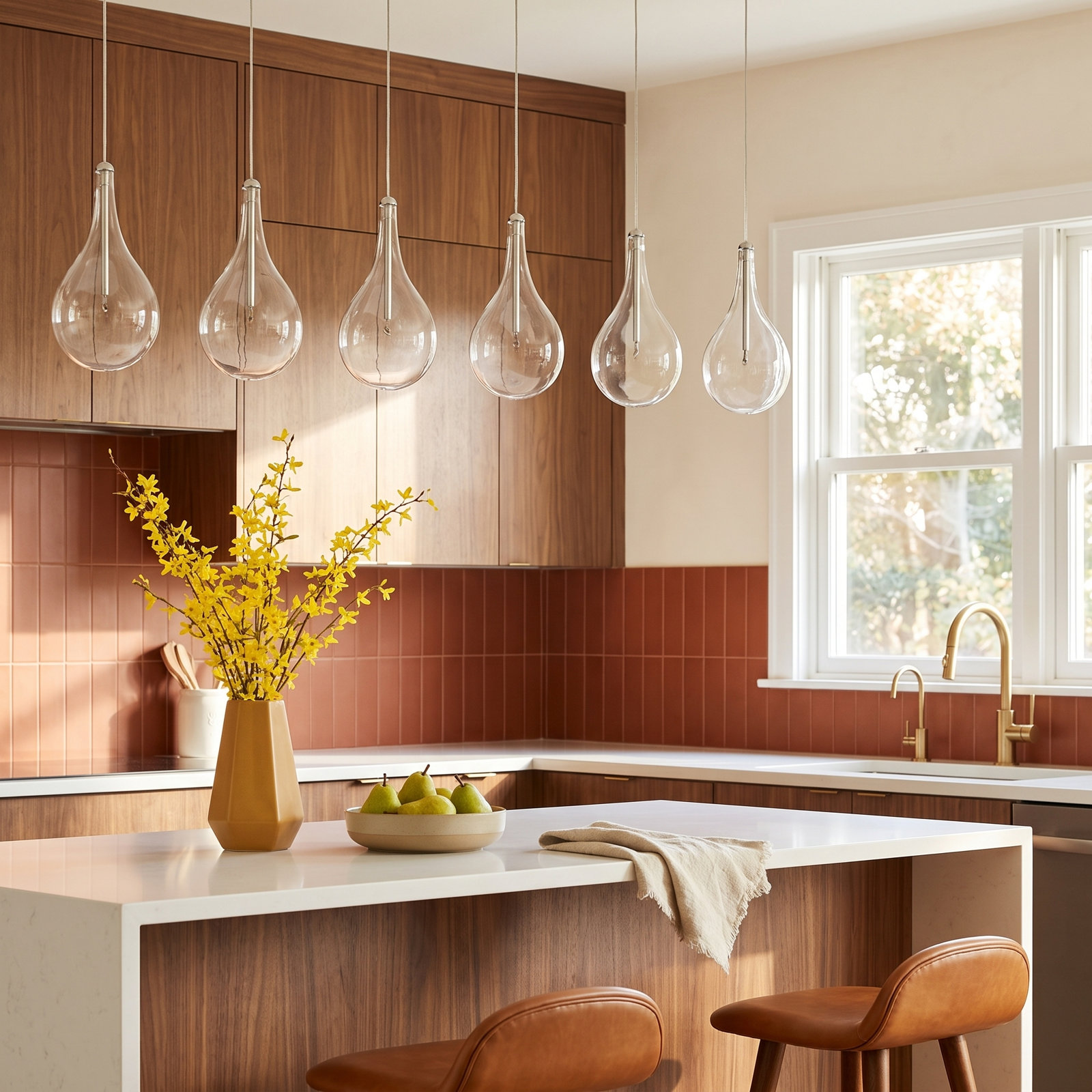 Deva 5 Light Glass Dimmable Pendant