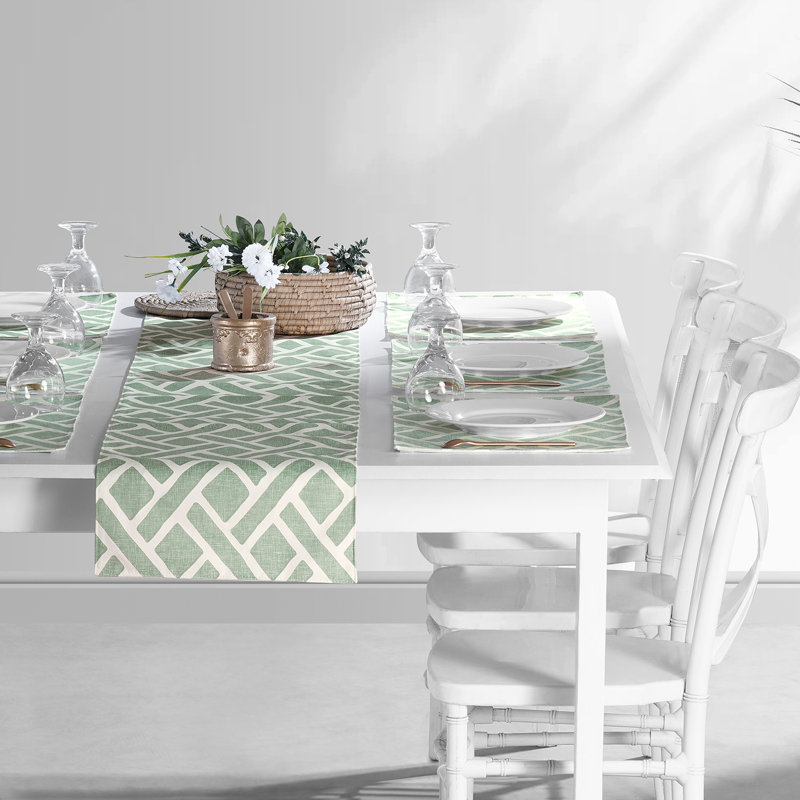 Chemin de table et napperons Korinthian, Turquoise